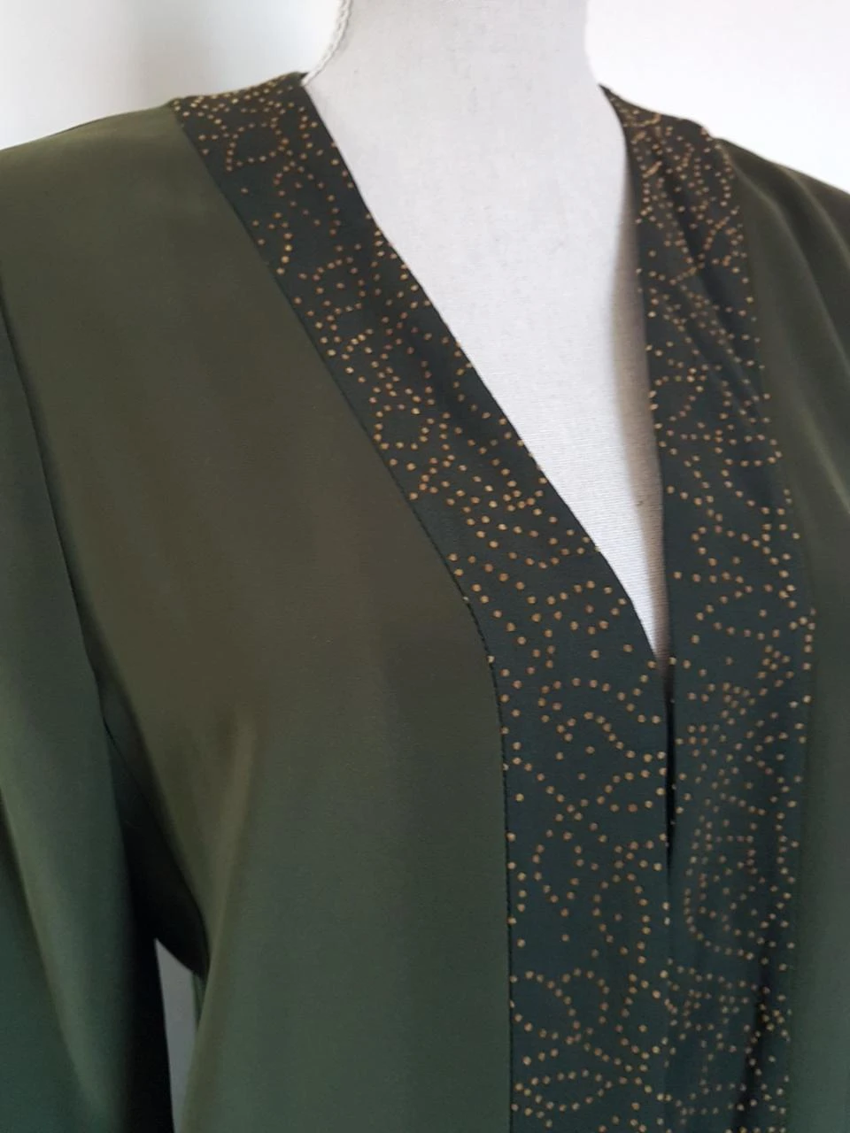 🗿Veste vintage chic XY WEILL Kaki & Déco Dorada - T.42 (Made in France) – photo 2